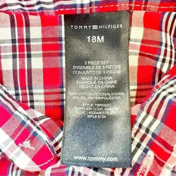 Tommy Hilfiger Boys Long Sleeve Collared Plaid Button Down Size 18 Months - Picture 6 of 8